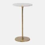 Metal, 24"H Round Drink Table, Gold/white Metal, 24"H Round Drink Table, Gold/white