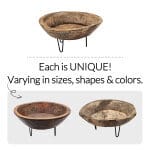 20x20x13" Carved Decorative Wooden Bowl with Three Legs, Brown Leg 20x20x13" Carved Decorative Wooden Bowl with Three Legs, Brown Leg