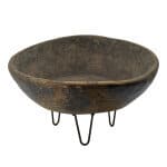 20x20x13" Carved Decorative Wooden Bowl with Three Legs, Brown Leg 20x20x13" Carved Decorative Wooden Bowl with Three Legs, Brown Leg