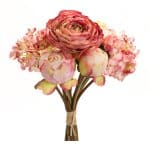 Coral Pink Peony and Hydrangea Flower Bouquet (Set of 6) Coral Pink Peony and Hydrangea Flower Bouquet (Set of 6)