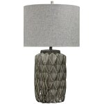 Alton Table Lamp | Gray Finish On Ceramic Body | Hardback Shade Alton Table Lamp | Gray Finish On Ceramic Body | Hardback Shade