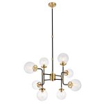 Ronan Chandelier | Clear Glass Globes With Black And Gold Finished Metal Ronan Chandelier | Clear Glass Globes With Black And Gold Finished Metal