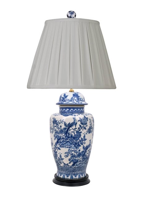 LPBWD0816E B/W Porcelain English Temple Jar Lamp LPBWD0816E B/W Porcelain English Temple Jar Lamp