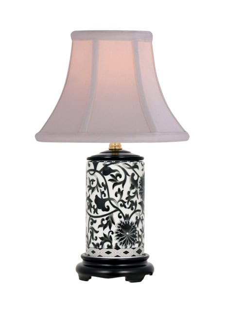 LPNGK105A Porcelain Black Floral Pencil Box Lamp LPNGK105A Porcelain Black Floral Pencil Box Lamp