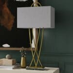 Vida Table Lamp | Brass Finish On Metal With Crystal Base | Hardback Shade Vida Table Lamp | Brass Finish On Metal With Crystal Base | Hardback Shade