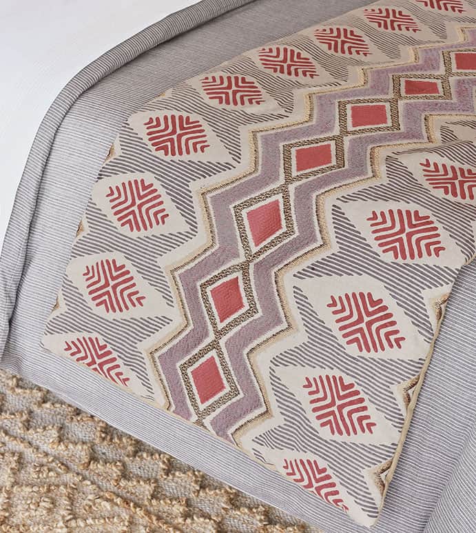 Joaquin Embroidered Queen Bed Scarf Joaquin Embroidered Queen Bed Scarf